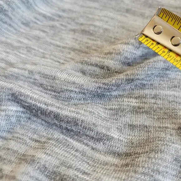 BANANA REPUBLIC Shirt Womens Medium Gray Long Sleeve Speckled Ruffle Hem - Picture 7 of 13